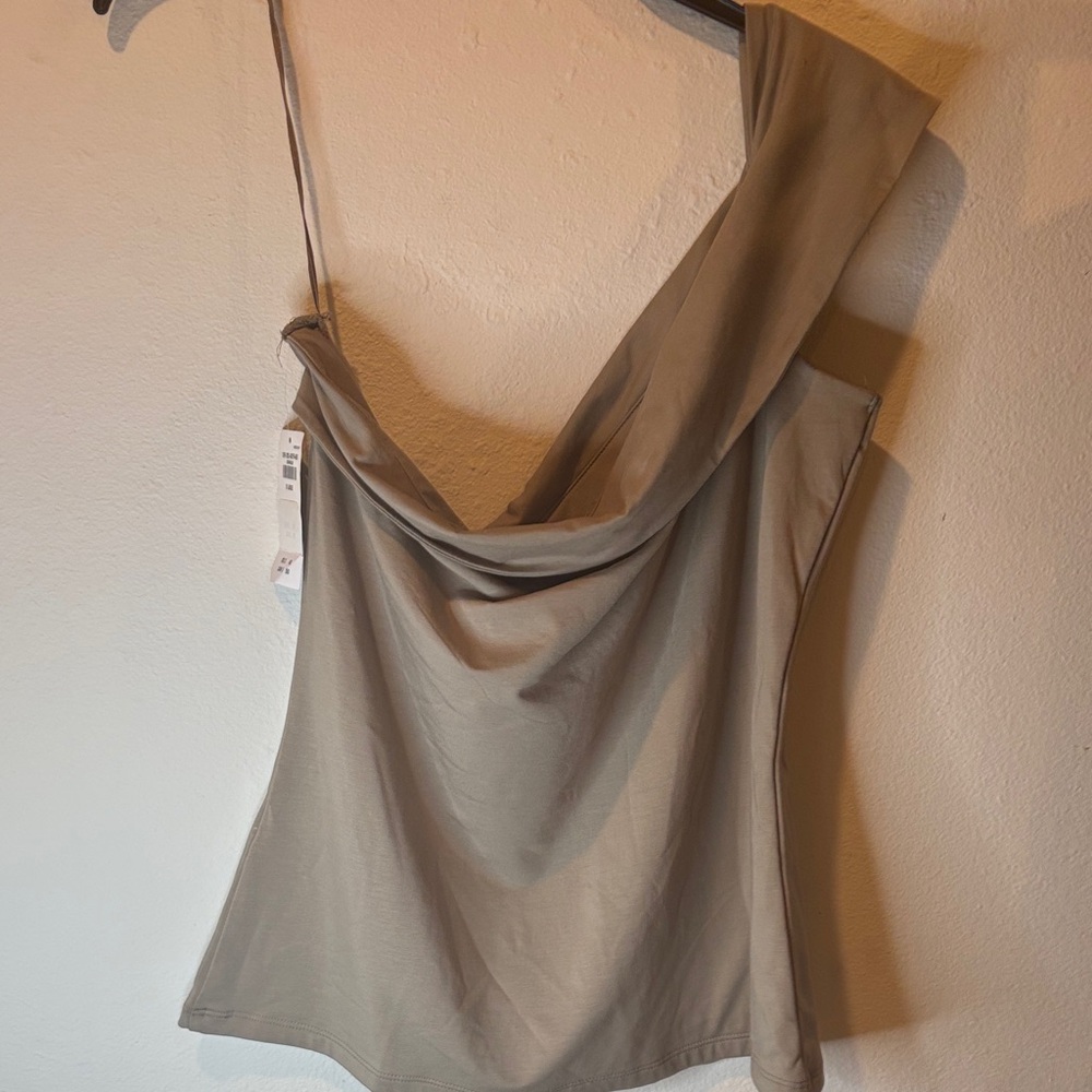 Abercrombie & Fitch Tan Drape Neck Blouse - Picture 4 of 5
